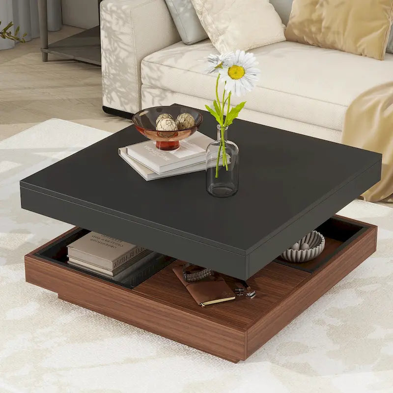 Modern Square Rotating Coffee Table