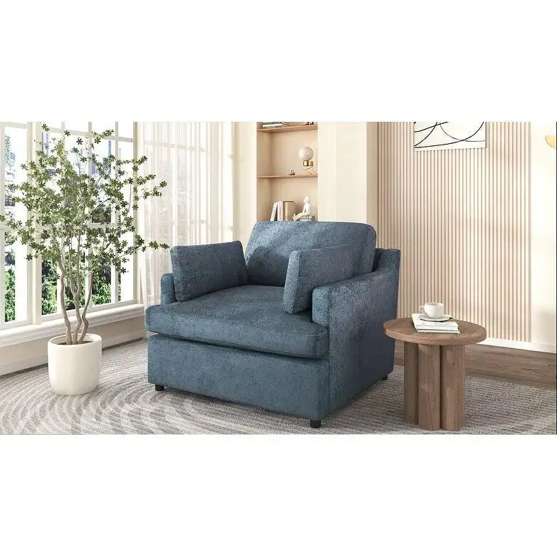 37   Accent Chair with Plastic Legs and Decorative Pillows