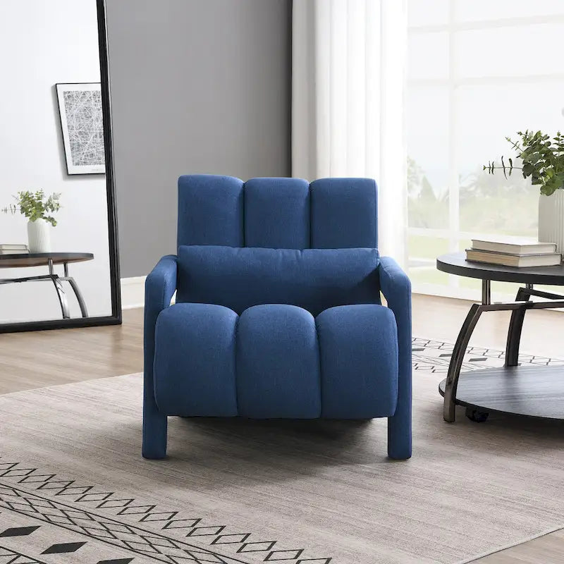Navy Blue Modern 27.5   Accent Chair with Pillow