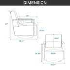 30.31   Linen Blend Upholstered 360 Swivel Accent Chair