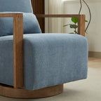 30.31   Linen Blend Upholstered 360 Swivel Accent Chair