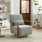 30.31   Linen Blend Upholstered 360 Swivel Accent Chair