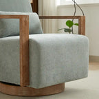 30.31   Linen Blend Upholstered 360 Swivel Accent Chair