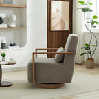 30.31   Linen Blend Upholstered 360 Swivel Accent Chair