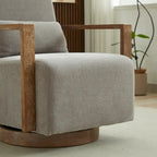30.31   Linen Blend Upholstered 360 Swivel Accent Chair