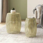 Christopher Knight Home Round Metal Hollow 2 PCS Side Table Set - 16.5   L x 16.5   W x 20.75   H