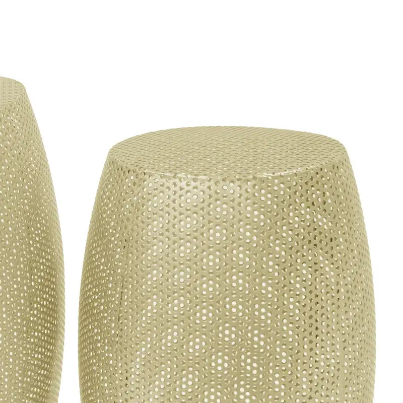 Christopher Knight Home Round Metal Hollow 2 PCS Side Table Set - 16.5   L x 16.5   W x 20.75   H