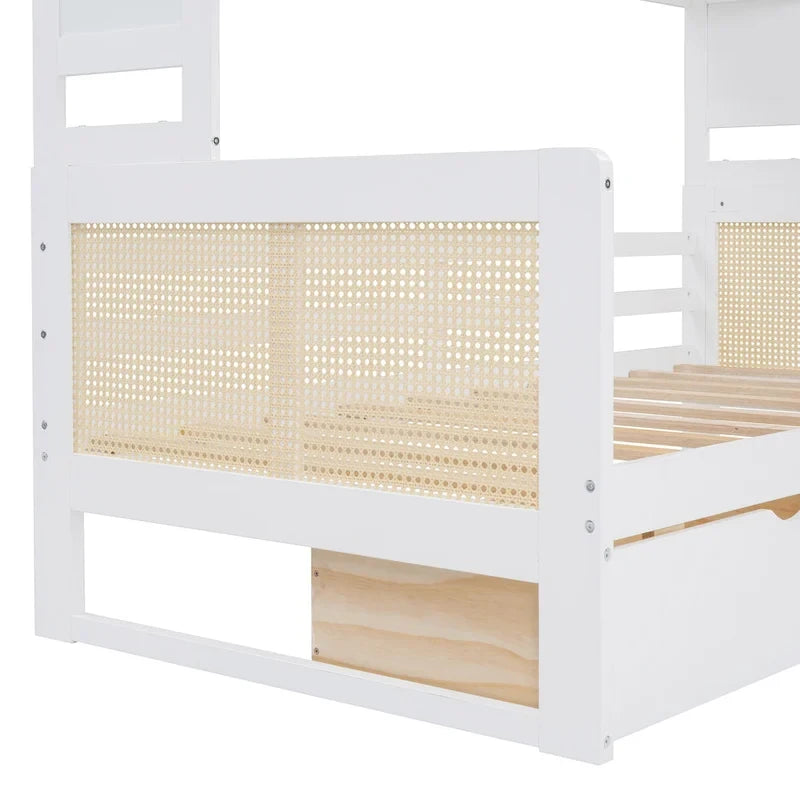 Twin Daybed with Storage Drawers, Cabinet, and Shelf, Sturdy Wood Construction