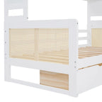 Twin Daybed with Storage Drawers, Cabinet, and Shelf, Sturdy Wood Construction