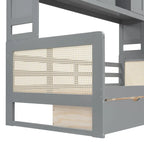 Twin Daybed with Storage Drawers, Cabinet, and Shelf, Sturdy Wood Construction