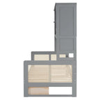 Twin Daybed with Storage Drawers, Cabinet, and Shelf, Sturdy Wood Construction