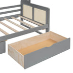 Twin Daybed with Storage Drawers, Cabinet, and Shelf, Sturdy Wood Construction