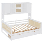 Twin Daybed with Storage Drawers, Cabinet, and Shelf, Sturdy Wood Construction