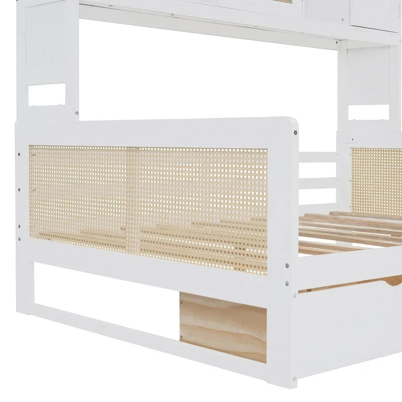 Twin Daybed with Storage Drawers, Cabinet, and Shelf, Sturdy Wood Construction