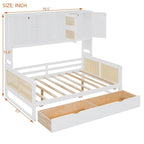 Twin Daybed with Storage Drawers, Cabinet, and Shelf, Sturdy Wood Construction