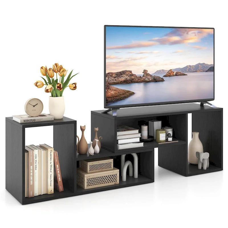 Costway 2 PCS Adjustable TV Stands with Storage Cubes for TVs up to 55 - See Details