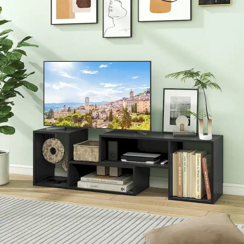 Costway 2 PCS Adjustable TV Stands with Storage Cubes for TVs up to 55 - See Details