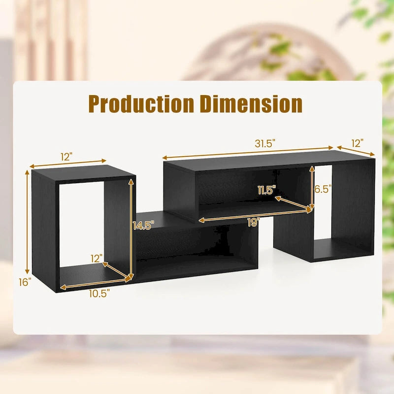 Costway 2 PCS Adjustable TV Stands with Storage Cubes for TVs up to 55 - See Details