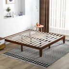 Costway King Size 14   Wooden Bed Frame Mattress Platform Wood Slats