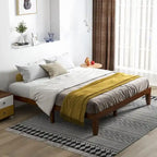 Costway King Size 14   Wooden Bed Frame Mattress Platform Wood Slats