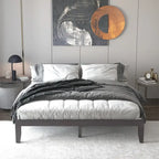 Costway King Size 14   Wooden Bed Frame Mattress Platform Wood Slats