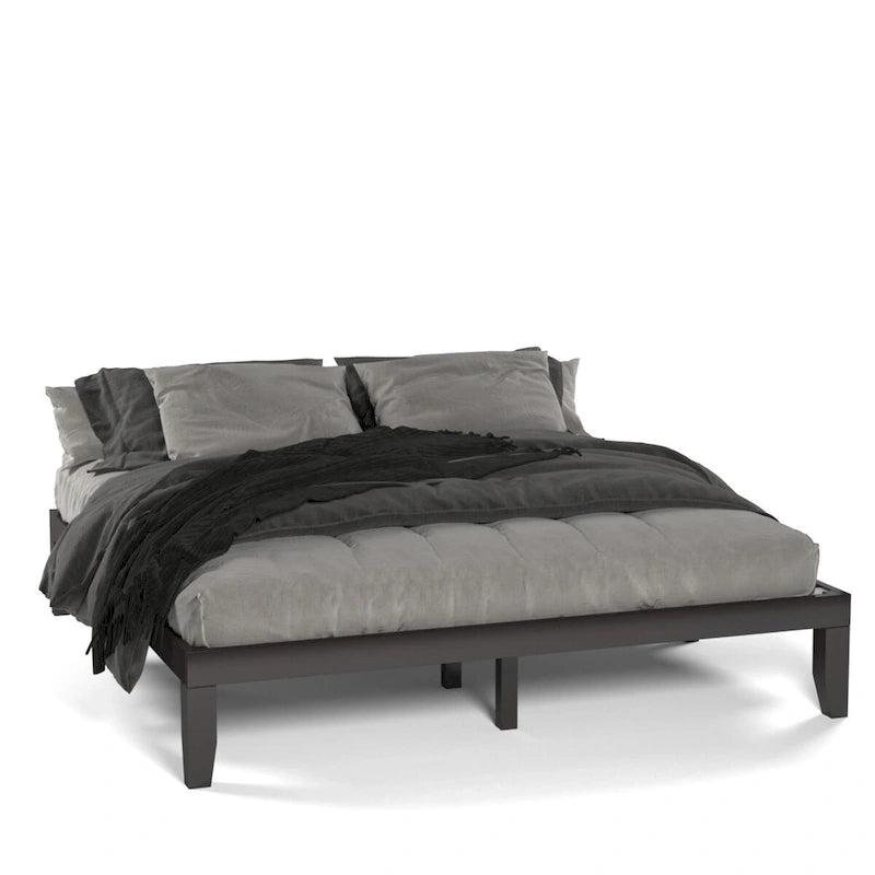 Costway King Size 14   Wooden Bed Frame Mattress Platform Wood Slats