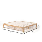Costway King Size 14   Wooden Bed Frame Mattress Platform Wood Slats