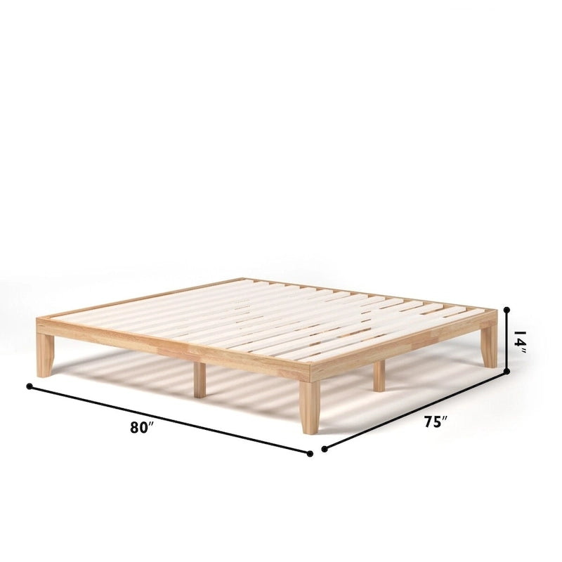 Costway King Size 14   Wooden Bed Frame Mattress Platform Wood Slats