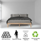 Costway King Size 14   Wooden Bed Frame Mattress Platform Wood Slats