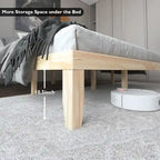 Costway King Size 14   Wooden Bed Frame Mattress Platform Wood Slats