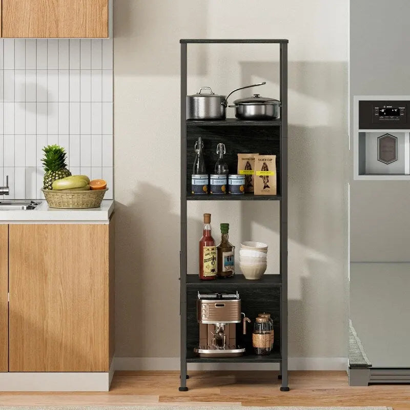 5 Tier Tall Bookshelf - 14.9  D x 10.6  W x 55.1  H