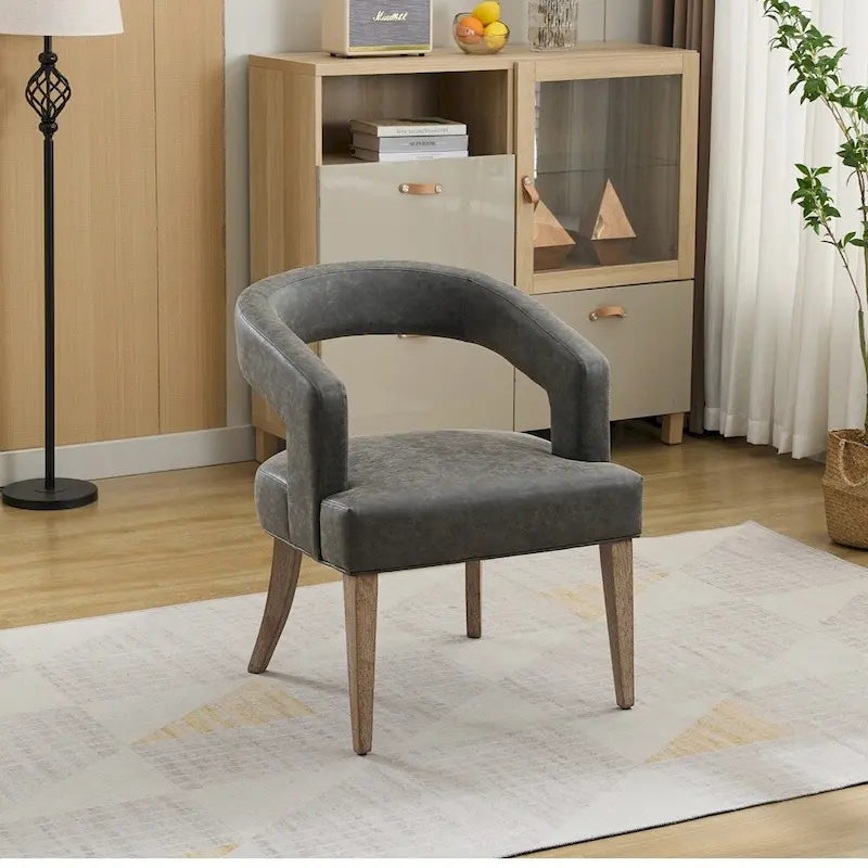 25.79   Wide Modern Barrel Open Back Upholstered Accent Chair