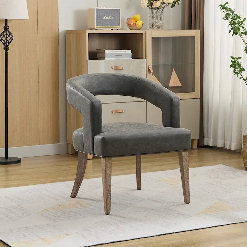 25.79   Wide Modern Barrel Open Back Upholstered Accent Chair