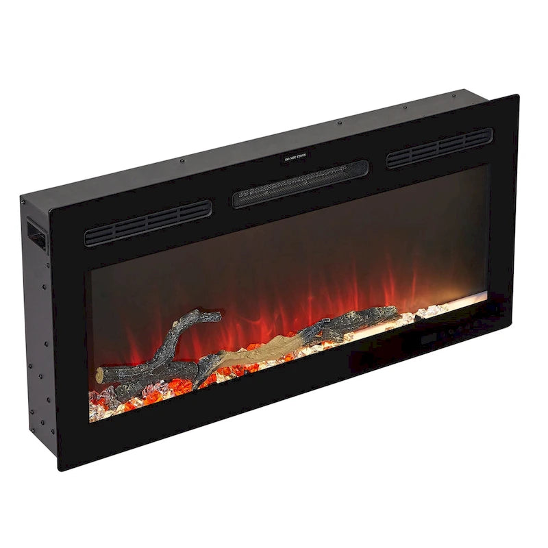 VECELO 70   Rustic TV Stand without/with Fireplace Heater(2 Options),Media Entertainment Center Table with Storage Shelves