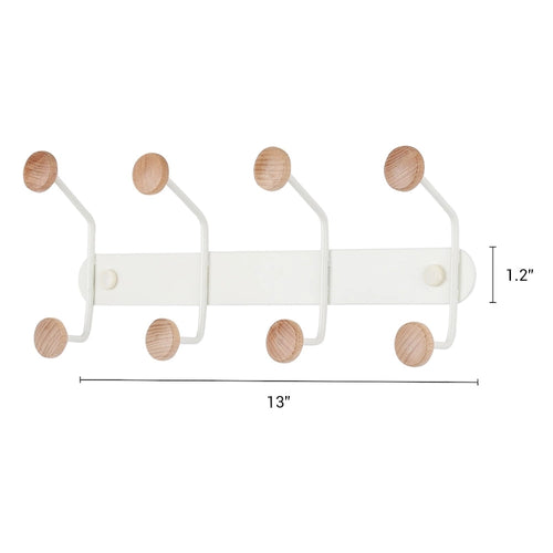 1 Pcs Coat Rack Wall Mount, Metal Wood Coat Hook, Hat Rack, Wall Hooks