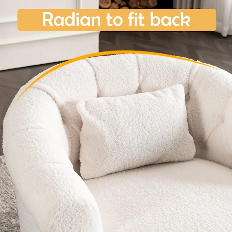 Velvet Swivel Chair with Ottoman, 360 Rotation & 300lb Capacity