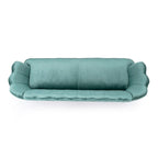 Velvet Channel Stitched 3-seater Sofa with Metal Legs