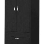 18.9   Modern Double-door Armoire with Two Bottom Drawers and Hanging Rod for Bedroom