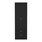 18.9   Modern Double-door Armoire with Two Bottom Drawers and Hanging Rod for Bedroom