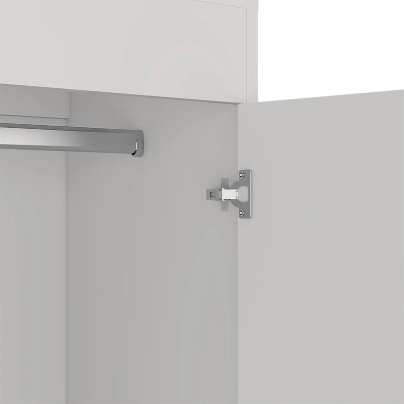 18.9   Modern Double-door Armoire with Two Bottom Drawers and Hanging Rod for Bedroom