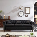 85.8   Technical Leather 3-Seater Sofa with Tufted Backrest & Storage