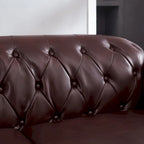 85.8   Technical Leather 3-Seater Sofa with Tufted Backrest & Storage