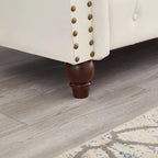 85.8   Technical Leather 3-Seater Sofa with Tufted Backrest & Storage