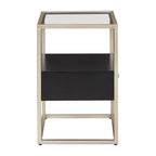 Spumante Champagne Silver Finish End Table with Storage by iNSPIRE Q Bold
