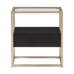 Spumante Champagne Silver Finish End Table with Storage by iNSPIRE Q Bold