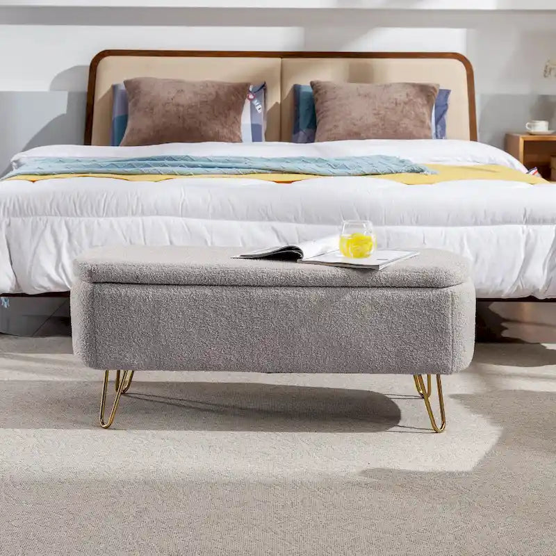Storage Ottoman Bench for End of Bed