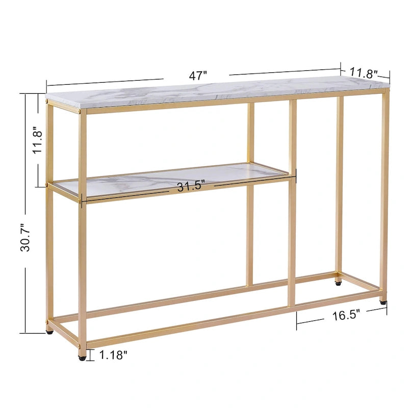 MCombo Narrow Console Table with Storage Shelf for Living Room, MDF Sage80 - 7'6   x 10'9