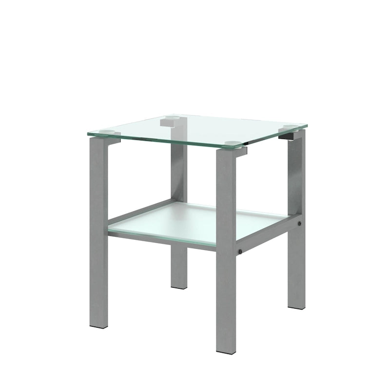 Glass two layer tea table, small round table, corner table, living room side table