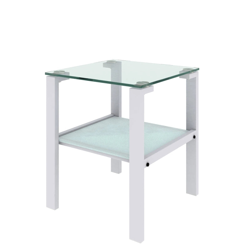 Glass two layer tea table, small round table, corner table, living room side table