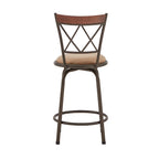 Verona Adjustable Bronze Finish X-Back Metal and Wood Trim 3pc Pack Stools by iNSPIRE Q Classic